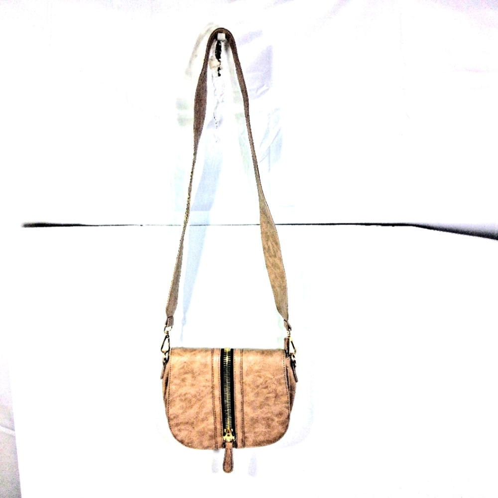 Madison West Brown with Gold Accents Cross Body Bag/Purse